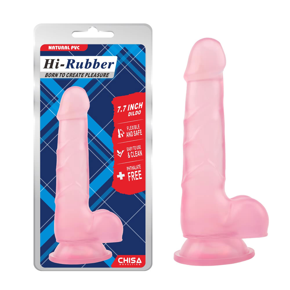 7,7-tolline õhuke dildo – roosa