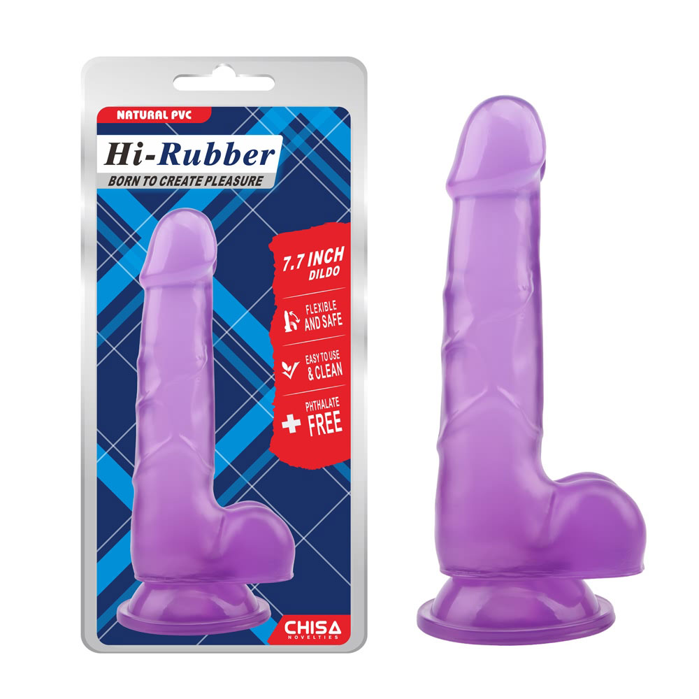 7,7-tolline õhuke dildo-lilla