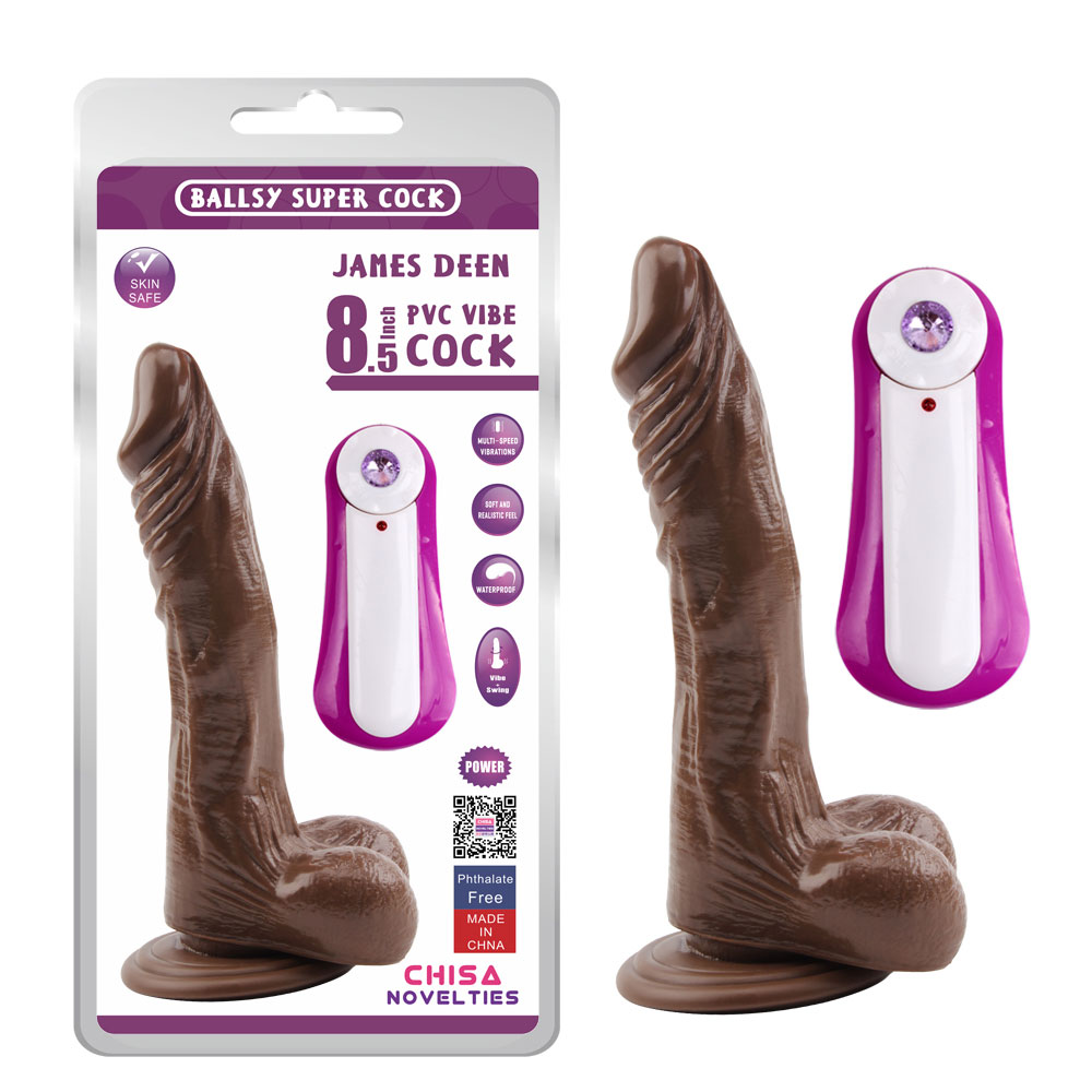 JAMES DEEN 8.5 vibreeriv dildo-pruun