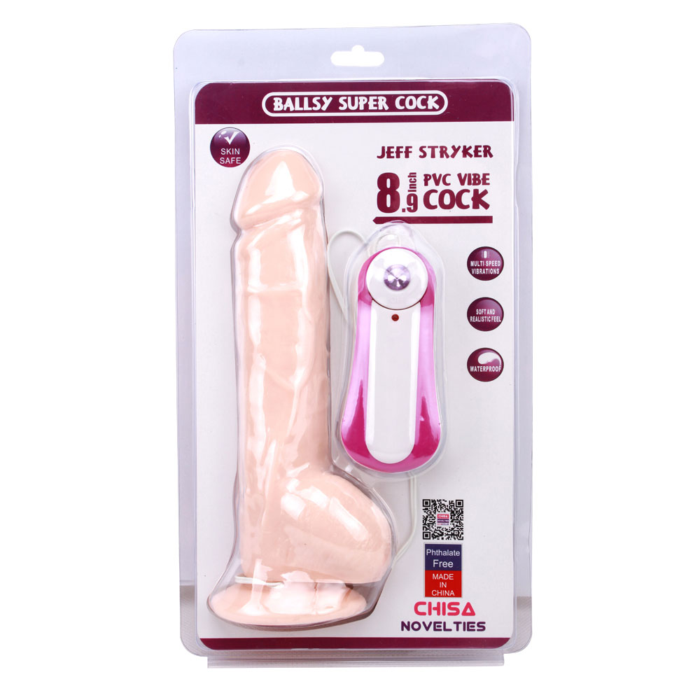 JEFF STRYKER 8,9-tolline realistlik vibreeriv dildo