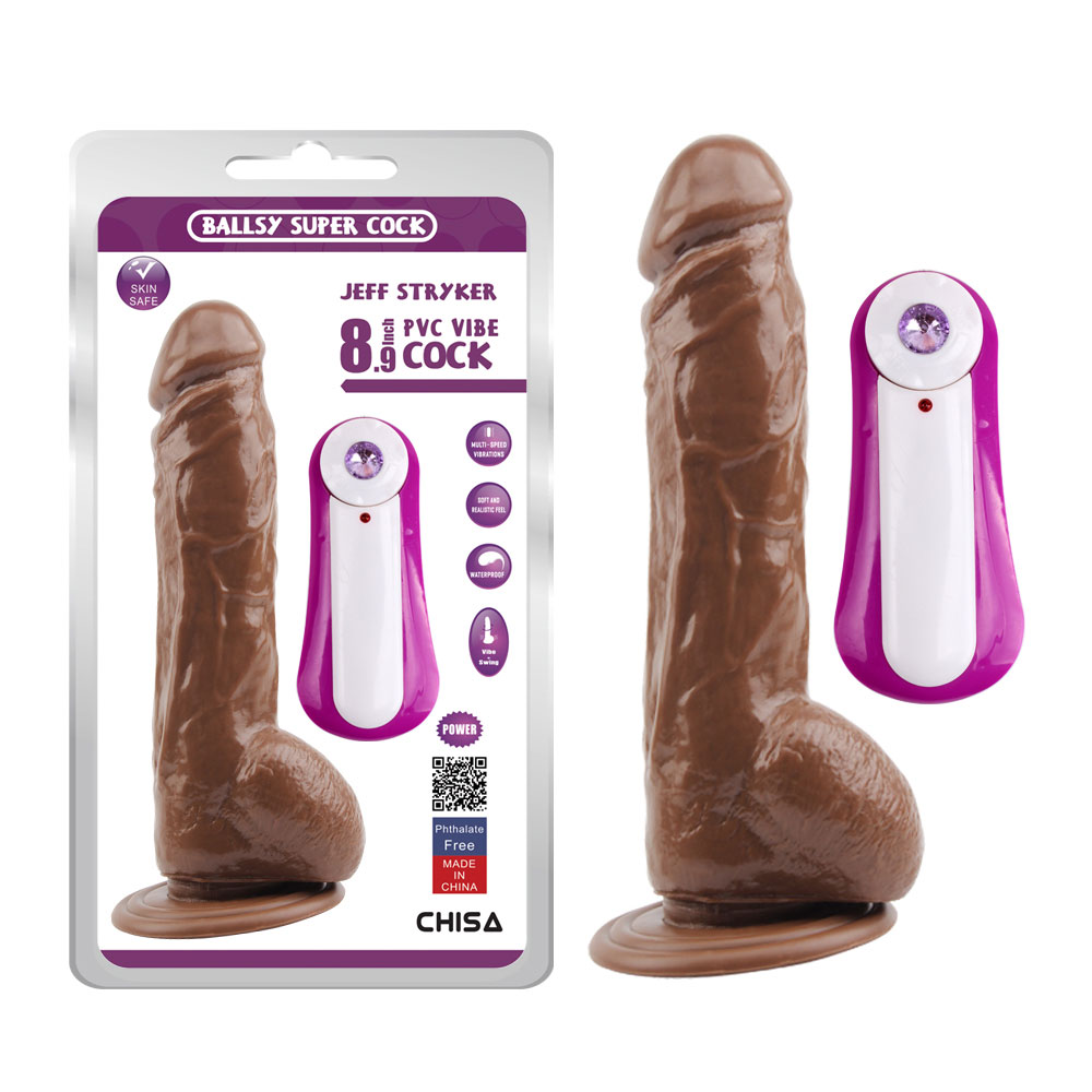 JEFF STRYKER 8.9 vibreeriv dildo-pruun